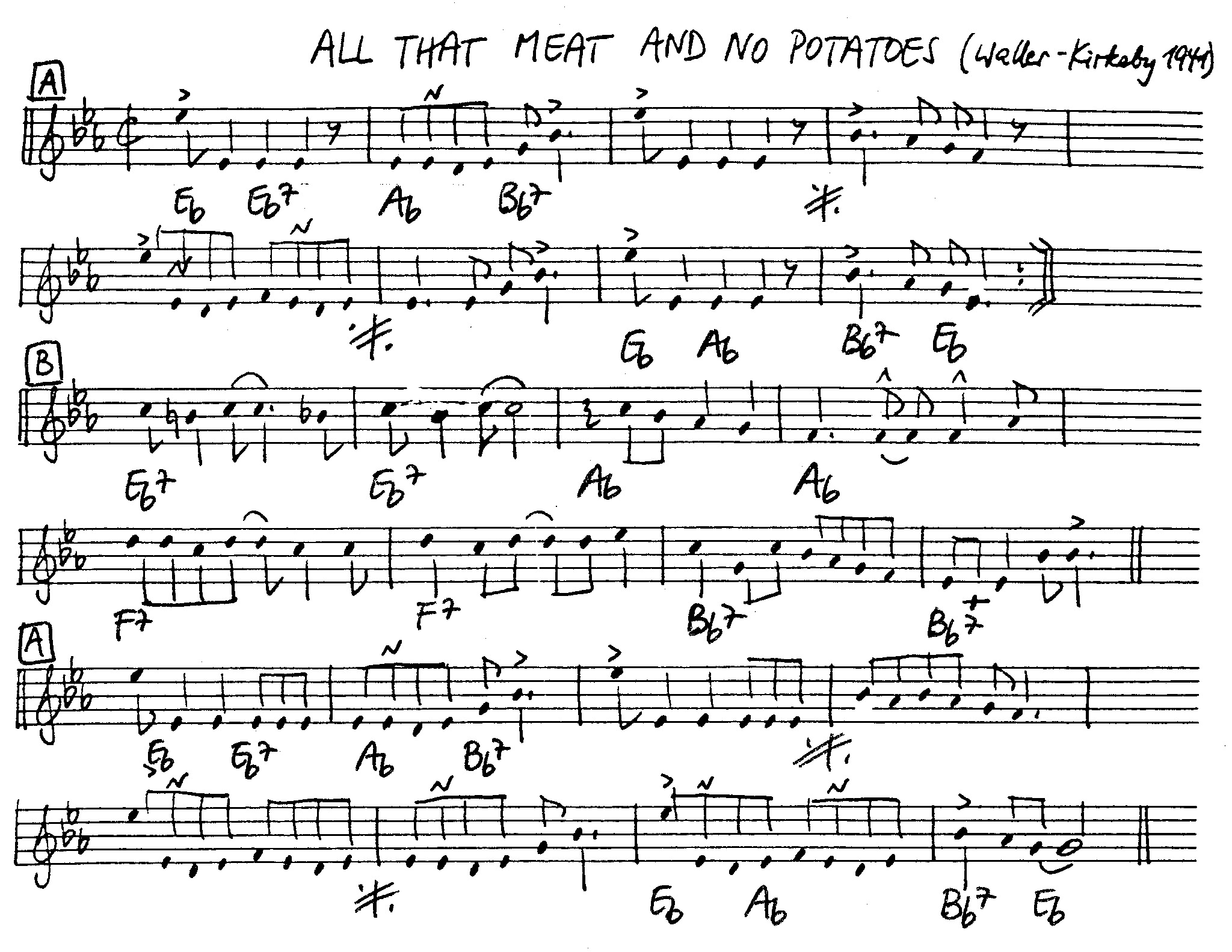 all that meat and no potatoes leadsheet – book us for your next 20s or gatsby event